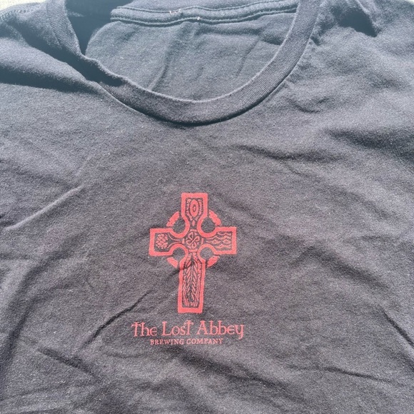 Men's The Lost Abbey T-Shirt Black Spell-Out NO TAGS Craft Beer San Diego IPA - Picture 2 of 13